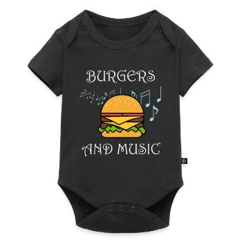 Hamburgers et musicien de musique Ironic Burger - Body à manches courtes Premium Bébé - noir - Devant