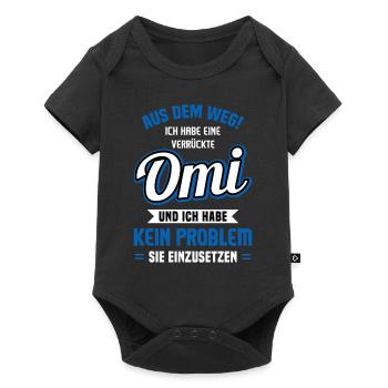 Oma Großmutter Omi Enkelkind Enkel Ich Werde Oma - Baby Premium Kurzarmbody - Schwarz - Vorne