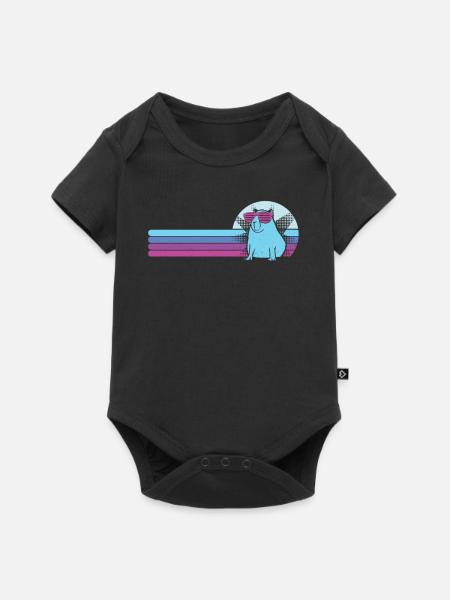 Retro Capybara avec lunettes de soleil Vintage Capibara - Body à manches courtes Premium Bébé - noir