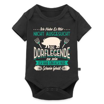 Dorflegende Dorf Männer Frauen - Baby Premium Kurzarmbody - Schwarz - Vorne