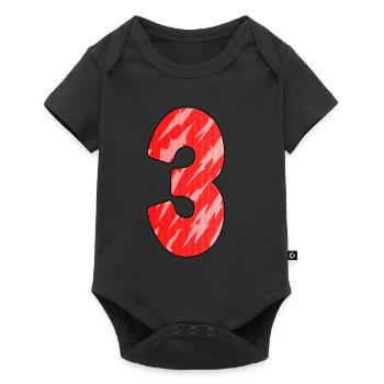3 - Baby Premium Kurzarmbody - Schwarz - Vorne