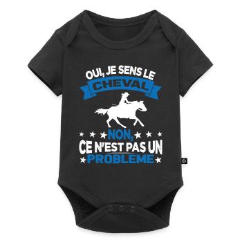Oui Je Sens Le Cheval non ce n est pas un problème - Body à manches courtes Premium Bébé - noir - Devant