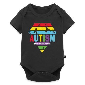 L’autisme est mon superpouvoir Citations sur l’autisme - Body à manches courtes Premium Bébé - noir - Devant