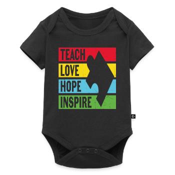 Enseigner l’amour l’espoir inspirer des citations motivantes - Body à manches courtes Premium Bébé - noir - Devant