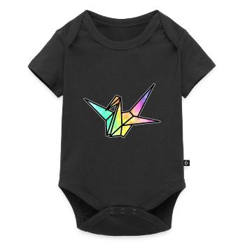Origami Crane Bird Japanese Folding Paper Lover - Baby Premium short-sleeve bodysuit - black - Front