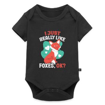 I Just Really Like Foxes Ok for a Carnivore Animal - Baby Premium short-sleeve bodysuit - black - Front