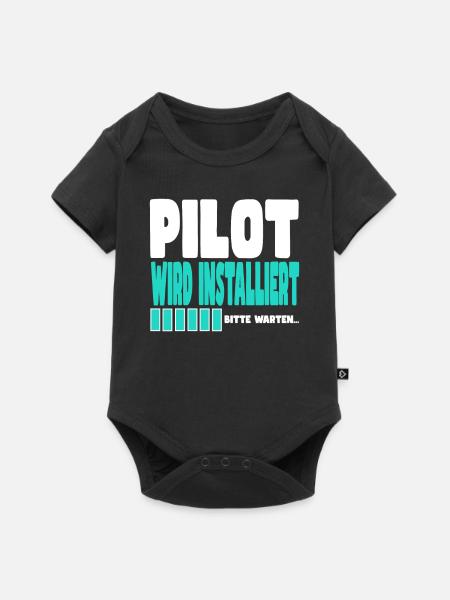 Pilot wird installiert - Baby Premium Kurzarmbody - Schwarz