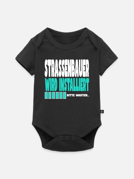 Strassenbauer wird installiert - Baby Premium Kurzarmbody - Schwarz