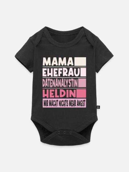 Datenanalystin Mama Ehefrau Heldin - Baby Premium Kurzarmbody - Schwarz