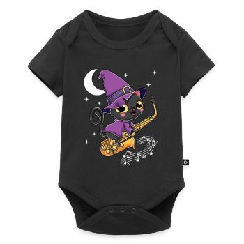 Saxophone Halloween Witch Kawaii Scary Black - Body à manches courtes Premium Bébé - noir - Devant