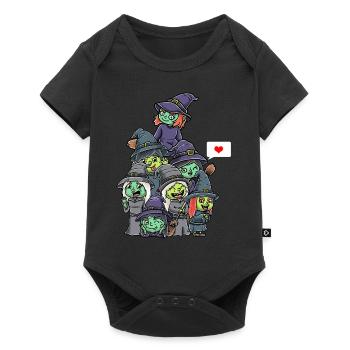 Drôles de sorcières Effrayantes Halloween - Body à manches courtes Premium Bébé - noir - Devant