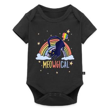 Meowgical Cat Saying for Cats Fans Rainbow - Baby Premium short-sleeve bodysuit - black - Front