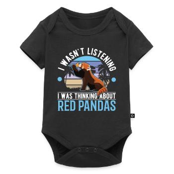 Panda Rouge Cadeau Panda Rouge - Body à manches courtes Premium Bébé - noir - Devant