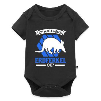 Ich mag einfach Erdferkel - Baby Premium Kurzarmbody - Schwarz - Vorne