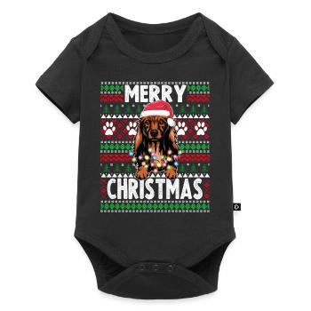 Süßer Hund Pyjama - Langer Mantel Dackel Hund Liebhaber Ch - Baby Premium Kurzarmbody - Schwarz - Vorne
