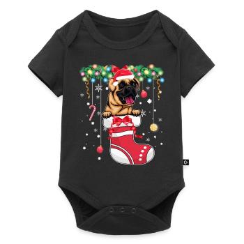 Bas de Noël pour chien - Boxer Dog Lover Christmas - Body à manches courtes Premium Bébé - noir - Devant