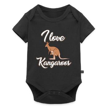 Ich Liebe Kängurus - Baby Premium Kurzarmbody - Schwarz - Vorne