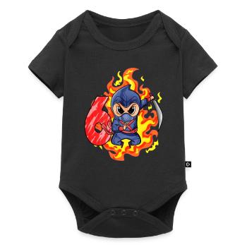 6th Birthday Boy 6 years old Ninja - Baby Premium short-sleeve bodysuit - black - Front