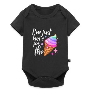 Amateurs de crème glacée Je suis juste là pour la crème glacée - Body à manches courtes Premium Bébé - noir - Devant
