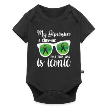 Eff My Anxiety Anxiété Citations - Body à manches courtes Premium Bébé - noir - Devant