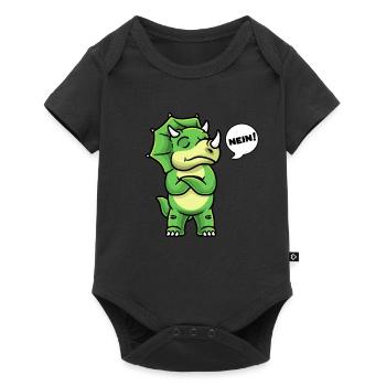 Sturer Triceratops Dinosaurier Nein Dino Jungen - Baby Premium Kurzarmbody - Schwarz - Vorne