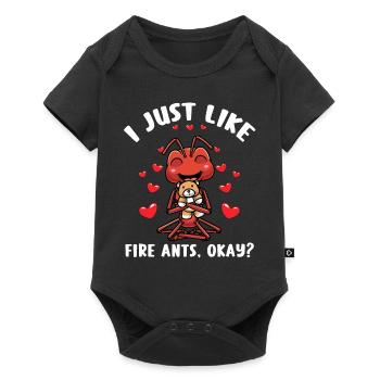 Fourmi de feu avec jouet câlin - Body à manches courtes Premium Bébé - noir - Devant
