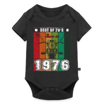 Best Of 70's Born 1976 Classic Motorcycle - Baby Premium short-sleeve bodysuit - black - Front