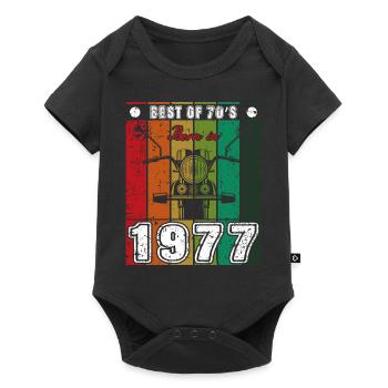 Best Of 70's Born 1977 Classic Motorcycle - Baby Premium short-sleeve bodysuit - black - Front