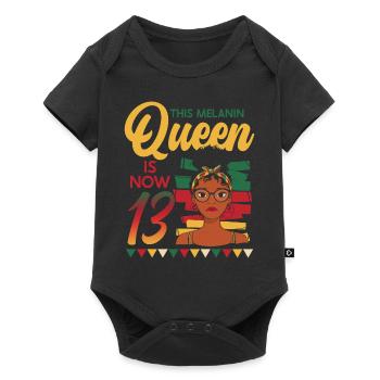 This melanin queen is now 13 years old, 13. - Baby Premium short-sleeve bodysuit - black - Front