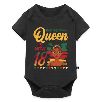 This melanin queen is now 18 years old, 18 - Baby Premium short-sleeve bodysuit - black - Front