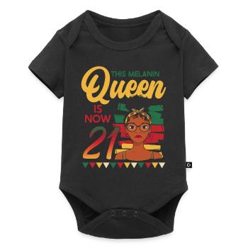 This Melanin Queen Is Now 21, 21st Birthday - Baby Premium short-sleeve bodysuit - black - Front
