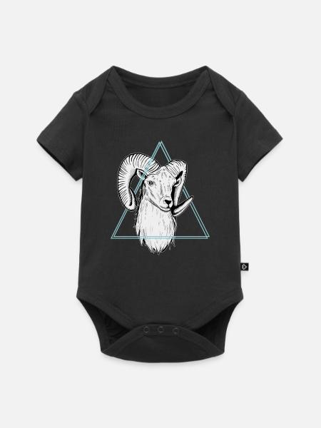 Widder - Baby Premium Kurzarmbody - Schwarz