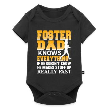 Foster Dad Knows Everything Funny Makes Stuff - Baby Premium short-sleeve bodysuit - black - Front