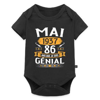 Mai 1937 86 Ans Que Je Suis Génial Anniversaire - Body à manches courtes Premium Bébé - noir - Devant