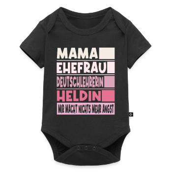 Deutschlehrerin Mama Ehefrau Heldin - Baby Premium Kurzarmbody - Schwarz - Vorne