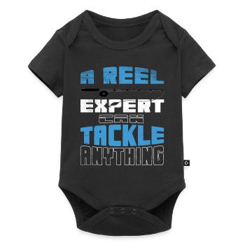 Fishing Angler Fishing Fishing Rod Fishing Fish - Baby Premium short-sleeve bodysuit - black - Front
