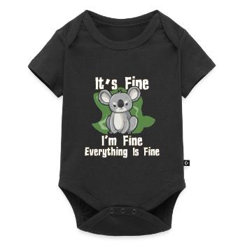 Es geht mir gut Alles gut Koala - Baby Premium Kurzarmbody - Schwarz - Vorne