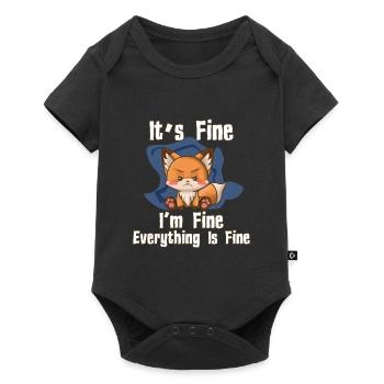 Es geht mir gut Alles gut Fox - Baby Premium Kurzarmbody - Schwarz - Vorne