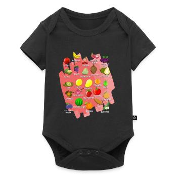 Gemüse-Alphabet - Baby Premium Kurzarmbody - Schwarz - Vorne