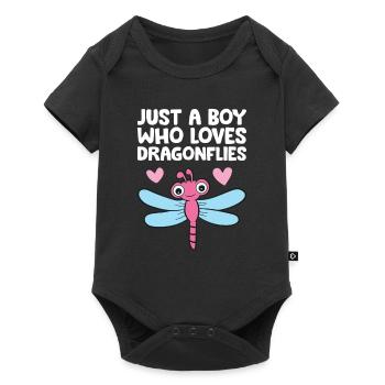 Juste un garçon qui aime les libellules - Body à manches courtes Premium Bébé - noir - Devant