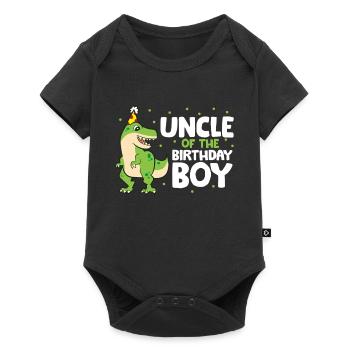 Oncle de l’enfant d’anniversaire Dinosaur - Body à manches courtes Premium Bébé - noir - Devant