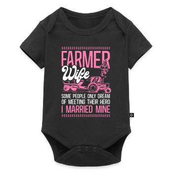 Farming Farmer Wife Tractor Farmer - Baby Premium short-sleeve bodysuit - black - Front
