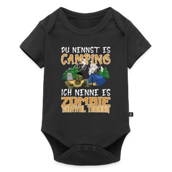 Camping Survival Training Bushcraft - Baby Premium Kurzarmbody - Schwarz - Vorne