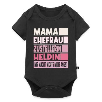 Zustellerin Mama Ehefrau Heldin - Baby Premium Kurzarmbody - Schwarz - Vorne