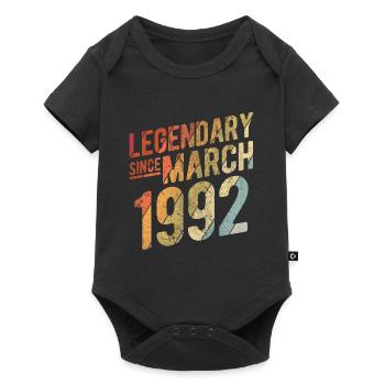 30th Birthday Gift Legendary Since March 1992 30 Y - Baby Premium Kurzarmbody - Schwarz - Vorne