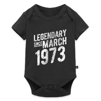 50th Birthday Gift Legendary Since March 1973 50 Y - Baby Premium Kurzarmbody - Schwarz - Vorne
