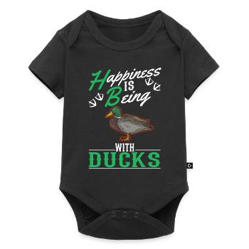Happiness is being with Ducks Duck Duck Breeder - Baby Premium short-sleeve bodysuit - black - Front