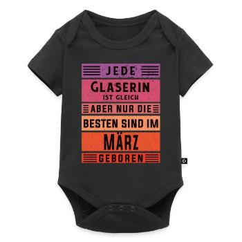 Glaserinei Geburtstag März geboren Glaserin - Baby Premium Kurzarmbody - Schwarz - Vorne
