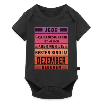Illustrator Geburtstag Dezember geboren - Baby Premium Kurzarmbody - Schwarz - Vorne
