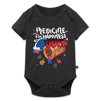 Medicine to Happiness le 4 juillet - Clowder Of - Body à manches courtes Premium Bébé - noir - Devant